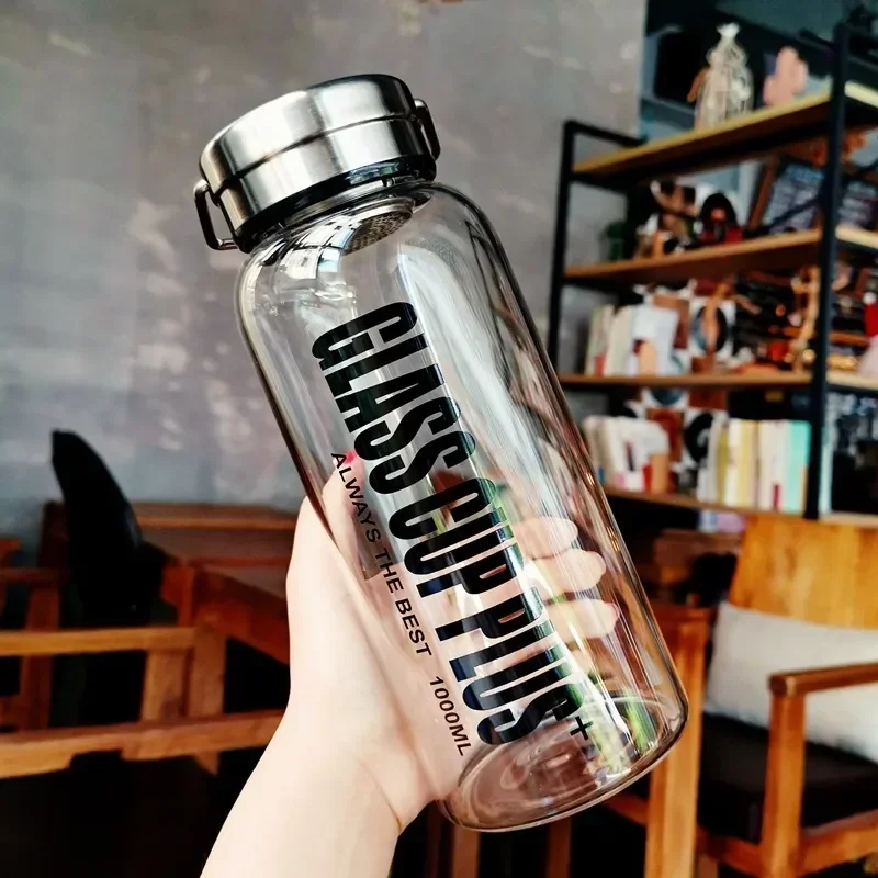 2Lガラス製水筒（ストラップ付き）、スポーツウォーターボトル - Outdoor Sport Glass Water Bottle のレビューと価格